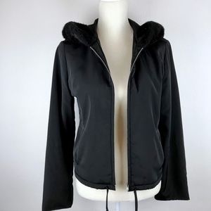 BCBGMaxAzria |  Faux Fur Trimmed Hooded Jacket